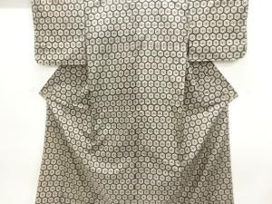 アンティーク　重ね亀甲模様織出し銘仙着物アンサンブル